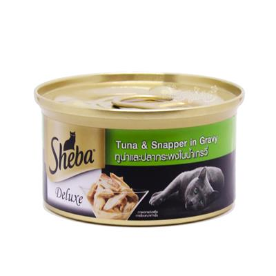 ชีบา ดีลักซ์ ทูน่าและปลากระพงในน้ำเกรวี่ สำหรับแมวอายุ 1 ปีขึ้นไป (85g)